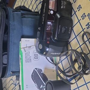 Black Film Camera with Strap